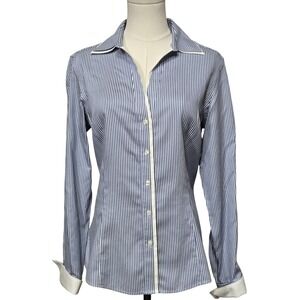 Brooks Brothers Blue and White Striped Button-Down Shirt